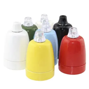 Good quality Colorful lamp holder bases E27 porcelain ceramic lampholder