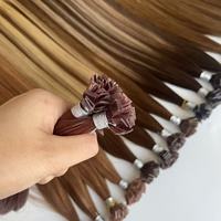 Extensions de cheveux Fusion à pointe plate 100% vierges Remy européennes, double tirage, teintes, trame simple, douces et soyeuses, sans perte de cheveux, vente en gros usine