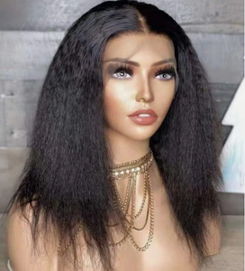 Perruque de cheveux humains bouclés crépus vierges sans dentelle, longues mèches bouclées, tissées à la main, double trame, pour femmes, 220g, naturelle, vente en gros - Product Image 1