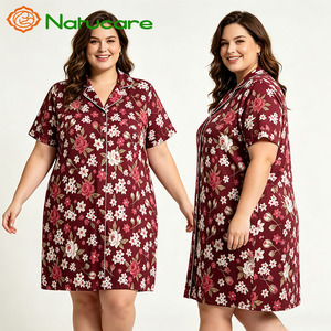 Nouvelles chemises de nuit pour femmes à manches longues, pyjamas pour mères en viscose de bambou de haute qualité, vêtements de nuit doux pour femmes, <span class=keywords><strong>robe</strong></span> de pyjama pour maman - Product Image 2