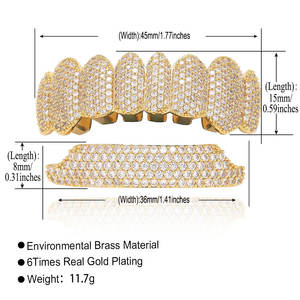 BES vendita calda 2024 Hiphop denti Grillz oro e argento superiore inferiore griglia oro Grillz denti - Product Image 2