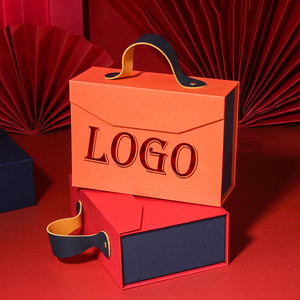 Custom Logo Embossed Handle <b>Eco</b>-Friendly Art Paper Rigid Box Sponge Lining for High Capacity Luxury Cosmetic Corporate Gifts - Product Image 3