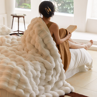 Ensembles de lit moelleux ultra doux en fausse fourrure Ensemble de literie moelleux en peluche à poils longs de grande taille