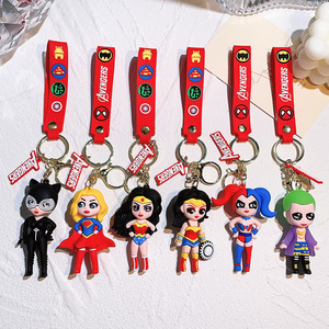 Siêu anh hùng harley quinn Clown Búp bê mặt dây chuyền UV in phim hoạt hình Silicone thân thiện với môi Hợp kim kẽm Carabiner <span class=keywords><strong>Keychain</strong></span> - Product Image 1