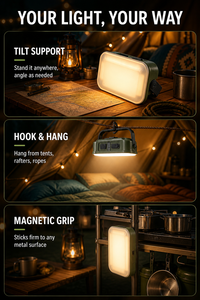 WOSEN <b>Mini</b> Dual Magnets 60 LED beads Large floodlight camping light Tripod Mount Outdoor Work Emergency <b>Lantern</b> Light Flashlight - Product Image 2