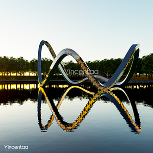 Vincentaa chiếu sáng hiện đại thép không gỉ điêu khắc công viên Vuông tùy chỉnh Trừu Tượng điêu khắc nhà sản xuất - Product Image 3