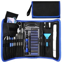 Kit de tournevis magnétique multifonction 86-en-1 nickelé avec plusieurs embouts, outil manuel pour la réparation de téléphones portables et d'horloges