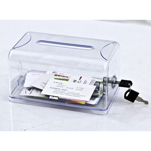Cheap Transparent <strong>Box</strong> With Window <strong>Clear</strong> Plastic Rectangular Name <strong>Card</strong> <strong>Box</strong> With Key Lock - Product Image 3