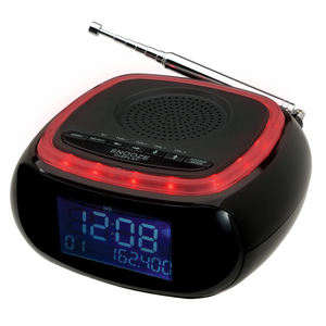 Radio-réveil sans fil à double alarme forte avec écran LCD rétroéclairé bleu de 0,6 pouces, fonction snooze, affichage LED, port de charge USB - Product Image 1
