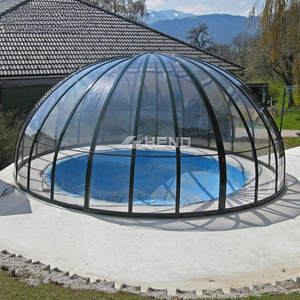 Dôme <span class=keywords><strong>de</strong></span> <span class=keywords><strong>piscine</strong></span> préfabriqué en <span class=keywords><strong>verre</strong></span> rétractable pour hôtel moderne, abri solaire, tente bulle, maison bulle, économie d'énergie - Product Image 2
