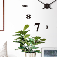Jam Dinding Dekorasi Rumah, Jam Dinding 40 Inci Ekstra Besar Mode Modern Akrilik 3D DIY Ukuran Besar