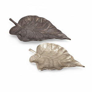 Handcrafted Aluminum Leaf Dish With Elegant Pattern <b>For</b> Living Room Tabletop And Home Decor <b>Display</b> - Product Image 1