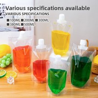 Pochette transparente personnalisée avec bec verseur et bouchon à vis pour jus, smoothies, sauces, yaourts, aliments pour bébés, emballage liquide et utilisation en vente au détail