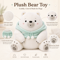 Oso Polar Gigante de Peluche Inteligente Personalizable con Bajo MOQ, Relleno de Algodón PP, Color Personalizado, OEM