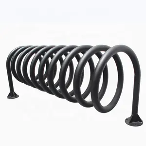 Poeder Gecoat Staal Ronde Pijp Spiraal Stand Bike Rack Cyclus Stand Fiets Parking Rack