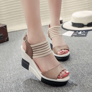 <span class=keywords><strong>Sandalias</strong></span> de Tacón para Mujer Verano 2024 Nuevos Zapatos de Moda Estilo Romano con <span class=keywords><strong>Plataforma</strong></span> Impermeable Hebilla y Correa Tejida <span class=keywords><strong>Sandalias</strong></span> de Cuña para Mujer - Product Image 3