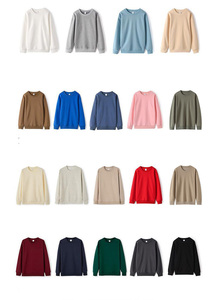 Sudadera de Cuello Redondo, 100% Algodón, Tejido de Punto, Color Sólido, Otoño, Informal, Transpirable, Manga Larga - Product Image 6