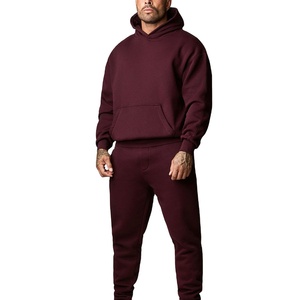 Classic Men's 100% Cotton Knitted Quick Dry Tracksuit with Seamless Fusing for Casual Winter Print Hoodie <b>Top</b> Pants - Product Image 1