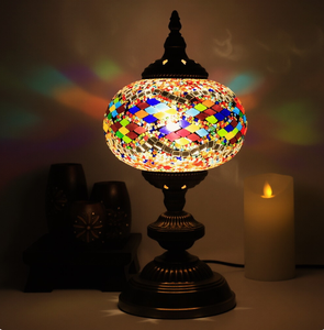 Tokin-lighting (TC1L01) <strong>Industrial</strong> Design Handmade Mosaic Art Turkish Iron LED E14 AC <strong>Table</strong> <strong>Lamps</strong> - Product Image 2
