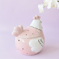 Pot à biscuits en céramique, pot à biscuits en céramique en forme de coq, pot à friandises en céramique, panier de rangement pour œufs en forme de poulet, porte-œufs