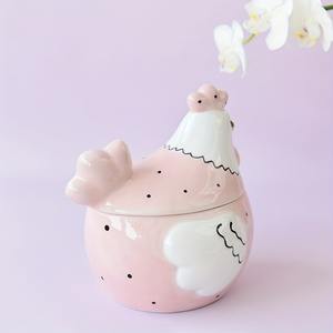 Stoples kue keramik stoples kue ayam jantan stoples kue biskuit keramik kaleng makanan berbentuk ayam keranjang penyimpanan telur tempat telur ayam - Product Image 4