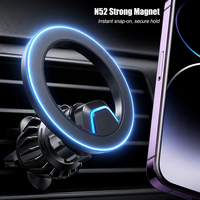 Support magnétique de téléphone pour voiture, fixation sur grille d'aération, N52, rotation à 360°, flexible, emballage personnalisé, vente en gros, directement de l'usine, OEM ODM
