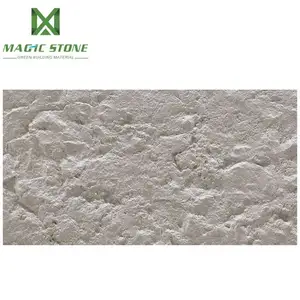 الحجر الطبيعي الحرارة مقاومة ألواح حائط الطوب رمادي اللون MCM قرميد من الحجر للحائط