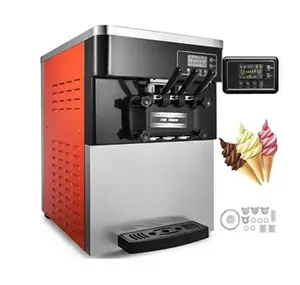3 flavors counter top small commercial softy soft serve ice cream make maker vending machine for business sale