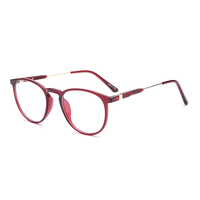 Vintage originalité tr90 circulaire rouge dernières montures de lunettes pour femmes