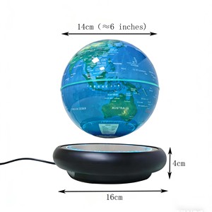 HCNT Speaker Night Light Magnetic Levitating Globe Lamp 16 Colors Gradient Base 16 Colors <b>Change</b> for Globe 360° Rotation - Product Image 2