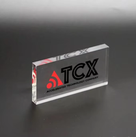 Blocs en plastique acrylique modernes pour anniversaire avec logo imprimé, épaisseur 15 mm, transparents, tailles personnalisables