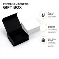 Boîte de présentation rigide en papier avec fermeture magnétique personnalisée et insert en EVA protecteur pour bijoux, cosmétiques et cadeaux promotionnels