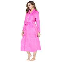 Vente en gros Peignoir de luxe long et chaud en flanelle pour amoureux de l'hiver avec col Peignoirs de bain épais en polaire pour femmes
