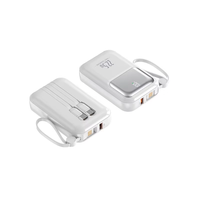 Dernière nouveauté : Batterie externe portable 10000 mAh avec écran LCD numérique, câble intégré, sortie 10W, chargeur micro USB mini pour extérieur en PVC