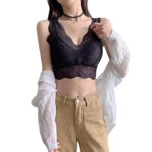 Nouvelle dentelle large bandoulière <span class=keywords><strong>dos</strong></span> nu soutien-gorge sous-vêtements femmes sans fil anti-exposition push up base gilet tube top vente en gros - Product Image 1