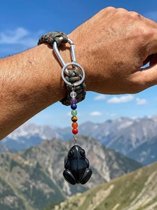 Colgante de cristal de cuarzo natural con diseño de rana, 7 <span class=keywords><strong>chakras</strong></span>, cadena, llavero, artesanía, joyería, decoración para bolsos de fiesta, regalo - Product Image 4