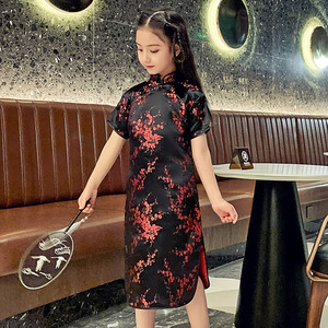 Vestido Cheongsam, Qipao de Satén para Niñas, Qipao de Año Nuevo, Regalo, Ropa Tang, Vestidos Chinos Tradicionales Retro para Niños, Hanfu - Product Image 3