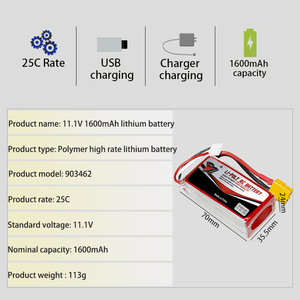 Actory-Batería de polímero de litio para coche y yate, pila recargable de 903462 mAh para triciclos de juguete, 1600 - Product Image 3
