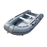 Petit voilier gonflable de luxe en fibre de verre en aluminium de 12 pieds Bateau ponton de sauvetage pliable Canot à rames Bateau à côtes soudées pour