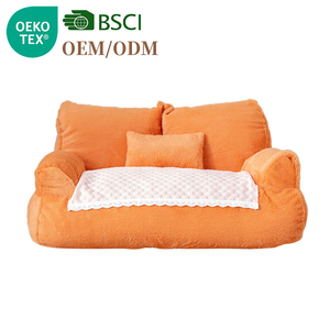 Sofá para mascotas de lana con refrigeración por burbujas OEM al por mayor, sofá cama para mascotas de felpa de varios colores con logotipo personalizado, funda extraíble para interior, sofá para mascotas - Product Image 1