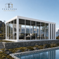 Pergola bioclimatique en alliage d'aluminium imperméable avec structure thermolaquée, certifiée CE, taille 3x3m et 3x4m pour l'extérieur