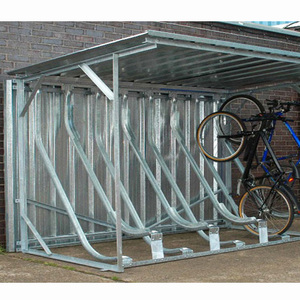 Support de rangement semi-vertical en acier au carbone pour vélos, présentoir de sol extérieur pour cyclistes - Product Image 6