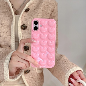 Funda de Silicona Suave con Corazón 3D Rosa para iPhone 16 15 14 13 12 11 Pro Max 16 Plus - Product Image 5