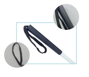 Tongkat panduan buta lipat, aluminium Aloi lipat empat bagian kruk buta portabel tongkat panduan bantuan berjalan buta - Product Image 4