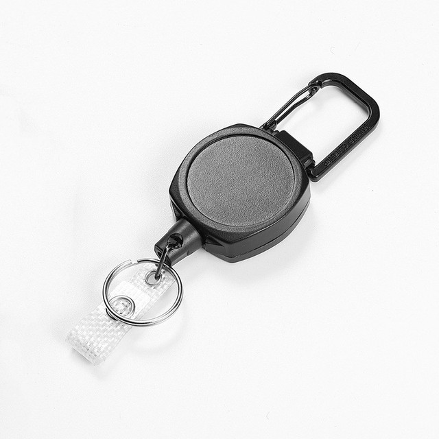 Outdoor Heavy Duty Telescopic Badge Reel Keychain Carabiner Retractable Badge Holder Reel