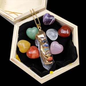 Kit de Cristales Curativos Premium en Caja de Madera - Juego de 7 Chakras, Piedras Pulimentadas, Cristal de Cuarzo con Péndulo de Amatista - Product Image 5