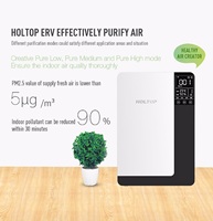 Holtop Home Fresh Air Purification Wall ERVs HEPA Filter Fungsi Wifi Pemulih Panas Ventilasi Pemulihan Energi MVHRs HRVs