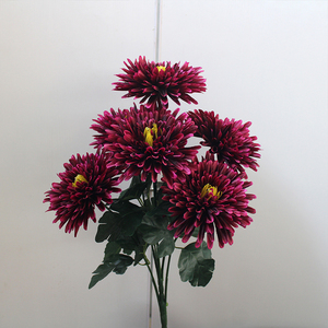Ramo de Crisantemos Artificiales Grandes para el Festival Qingming, Flor para Culto en Tumbas, Salón Funerario ZJH-200 Semimanual - Product Image 4