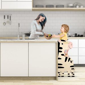 Plate-forme debout réglable Aide de <span class=keywords><strong>cuisine</strong></span> <span class=keywords><strong>Tour</strong></span> d'apprentissage pliable en bois pour tout-petits - Product Image 4