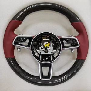 Volante Deportivo Rojo Personalizado para Automóvil, Compatible con Porsche 918, Cayenne, 718, 991, 911, Cayman, Panamera, <span class=keywords><strong>Macan</strong></span>, Mejorado - Product Image 1